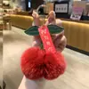 Suerte Colgante de Peluche de Caqui Llavero Adorno Caqui Suerte Colgante para Coche Adorno de Piel Sintética de Conejo Regalo