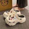 Zapatos de Cueva Famosos de Internet para Mujer Verano Ropa de Abrigo Sandalias Explosivas Suela Gruesa Punta Cerrada Playa Dos Formas de Usar Zapatos de Jardín EVA para Mujer