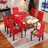 Toalha de Mesa Estampada de Natal Transfronteiriça Capa Elástica para Cadeira Mesa de Jantar Doméstica Toalha de Mesa à Prova d'Água Capa Protetora para Cadeira Decoração de Natal