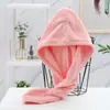 Touca de banho de lã coral de alta densidade espessada para cabelos secos, touca de banho absorvente de água, toalha de cabelo seco com bainha, lenço de cabeça de secagem rápida para outono e inverno, atacado