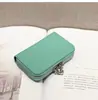 Piel de Vacuno de Primera Capa Cremallera Acordeón Tarjetero Cuero Genuino Togo Bolsa para Identificación Tarjetero Bolsa Portátil para Cosméticos