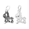 Colgante Potenciador de Dinero Plata de Ley S925 Vintage Plata Lisa Hueco Moneda de Cobre Caballo del Zodiaco Amuleto Pulsera DIY Año de Nacimiento