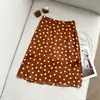 Saia de chifon com bolinhas super estilosa para mulheres, novo modelo de verão 2026, design único, saia curta fina para mulheres baixinhas