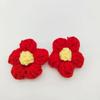 Flor de Lã Tricotada Flor de Crochê de Algodão Leite Flor Pompom Acessórios para Roupas Infantis Grampo de Cabelo DIY Joias Material de Algodão Leite