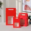Puede suministrar caja de regalo de papel kraft simple tipo flip bolsa de regalo nueva con ventana bolsa de papel para empaque de dulces creativa