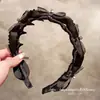 Arco de Cabelo com Strass Preto e Dentes para Arrumar Fios Soltos, Acessório de Cabelo de Luxo, Novo Estilo Primavera 2026, Design de Coroa Alta