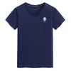 Camiseta de manga corta con cuello en V para hombre, top de algodón de talla grande para verano, estudiante, holgada, cuello de pollo, manga media, una pieza, entrega