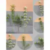Pico de bambu de galho alto céu estrelado dente-de-leão verde escuro verde claro estilo floresta celebração de casamento decoração marcador de corredor arranjo de flores teto alto material de folha