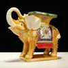 Elefante de Cerâmica Tang Sancai Artesanato Enfeites para Decoração de Casa Sala de Estar Entrada Presentes de Inauguração Casa Nova
