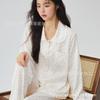 Pijama de Seda de Hielo para Mujer, Primavera y Verano, Cuello Sencillo de Gama Alta con Borde de Volantes, Diseño de Pequeña Rosa Roja, Ropa de Casa Ultradelgada, Adecuado para Usar Afuera, Verano, Una Pieza, Venta al por Mayor