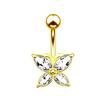 Amazon eBay nuevo anillo para ombligo novedoso anillo de botón de mariposa punto de joyería de perforación de botón de circonita AAA