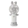 Mini Ventilador Portátil Transfronteiriço para o Verão, Recarregável com Três Velocidades de Vento, Portátil com Base, Luz de Mesa, Mini Ventilador USB