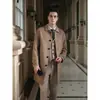 Casaco 100% lã, casaco masculino de lã outono e inverno, comprimento médio para negócios, trench coat de cashmere versátil de luxo leve