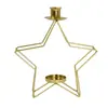 Portavelas Estrella de Cinco Puntas de Hierro Forjado Nórdico, Decoración para Ambiente de Cena a la Luz de Velas, Adornos Creativos, Venta Directa de Fábrica