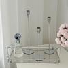 Candelabro de plata de lujo ligero de estilo nórdico para el Día de San Valentín, mesa de comedor romántica, accesorios para cenas a la luz de las velas, decoración de candelabros de comida occidental