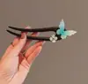 Nuevo Pasador de Madera Estilo Chino Mariposa Flor Forma de U Retro Súper Hada Cara de Caballo Faldas Hanfu Accesorios para el Cabello de Zhao Lusi