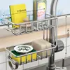Suporte para torneira rack de drenagem de pia de aço inoxidável rack de armazenamento de pano para cozinha e banheiro doméstico