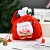 Bolsa de Tote Navideña Creativa con Muñeco 3D, Bolsa para Dulces, Varias Bolsas de Manzana, Bolsa con Cordón, Tela para Bolsa de Regalo Decorativa