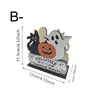 Porta Servilletas de Madera de Halloween Transfronterizo, Decoración de Mesa de Fantasma Calabaza, Estante para Guardar Servilletas de Mesa de Comedor Festiva