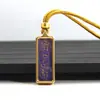 Venta al por mayor del fabricante Arena Mineral Pintada a Mano Acero de Titanio Thangka Zaki Lamu Amarillo Riqueza Mineral Pequeño Thangka Portátil Buda Amuleto Colgante Collar