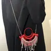 Bolso Pequeño con Borla 2026, Bolso de Noche de Comercio Exterior, Bolso de Hombro, Bolso Cruzado para Labial, Bolso de Noche Transfronterizo para Mujer