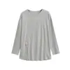 Camiseta Cover-Up Esportiva Casual Versátil com Fenda e Manga Longa para Mulheres, Novo Top de Dança Yoga Respirável Soltinho da Primavera