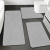 Juego de Tres Piezas de Estilo Moderno Simple Transfronterizo de Barro Diatómico, Alfombras de Baño Absorbentes de Agua Antideslizantes, Alfombras de Piso de Fácil Cuidado y Resistentes a las Manchas