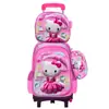 Nueva Lindo Carrito Escolar para Estudiantes de Primaria Grados 3~6 Set de Tres Piezas de Dibujos Animados Mochila Escolar de Dos Ruedas Seis Ruedas para Niños Lista para la Venta