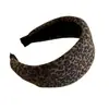 Diadema Retro Estampado de Leopardo de Ala Ancha para Mujer, Artefacto Superior de Calavera Alto, Pinza para el Cabello con Diadema para Lavar la Cara y Presionar el Cabello, Accesorios para el Cabello de Tocados de Uso Diario