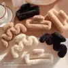 Pinza de Garra de Peluche para Mujer, Pinza Grande para el Cabello de Otoño e Invierno con un Toque de Lujo, Pinza de Tiburón Ins para Cabello Grueso, Pasador para Moño, Accesorio para el Cabello