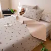 Juego de Tres Piezas de Cubrecama Acolchado de Algodón Sábanas Acolchadas de Algodón Puro Cubierta Kang para Tatami Cubrecama Antideslizante de Primavera y Verano Lavable a Máquina