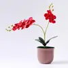 Decoración de flores artificiales Phalaenopsis al por mayor para el hogar y la sala de estar, adornos de flores falsas, flores en maceta, regalos exquisitos, flores artificiales