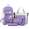 Mochila Estudante Universitário Coreano Estudantes do Ensino Médio Grande Capacidade Estudantes do Ensino Fundamental Mochila da Moda Feminina Ins Aprendizado Mochila de Quatro Peças