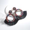 Pendientes étnicos con borlas, retro, exagerados, con diseño de encaje en abanico, pendientes transfronterizos, pendientes populares al por mayor