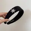 Diadema de Copo de Nieve con Pedrería Atmosférica Versátil Diadema de Felpa de Caña Alta Accesorio para el Cabello para Mujeres con un Toque de Lujo para el Uso Diario
