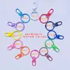 Chaveiro de Contas Tira de Silicone Corda de Couro Pingente Acessórios de Metal Argola de Aço Fivela de Porta Anel de Cartão Pequeno