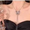 Collar Coreano Retro Flor Diamante Moda Celebridad de Internet Trendy Cadena Larga para Suéter Otoño e Invierno Joyería de Alta Gama al Mayoreo