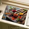 Estilo Especias de Cocina Alfombrilla Drenante Suave de Barro de Diatomeas Mesa de Escritorio Vajilla Absorbente Antideslizante Alfombrilla de Secado Mesa de Café Posavasos de Barra