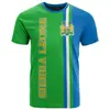 África Serra Leoa Bandeira Emblema Nacional Impressão 3D Transfronteiriça Nova Camiseta Casual Masculina de Manga Curta Venda Direta da Fábrica
