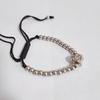 Nuevo Precio Especial Magnético Pedrería Color Ajustable Tejido Acero Titanio alta calidad Conservación de Color Pulsera de Letras con Cuentas para Mujer