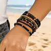 Pulsera de Estilo Bohemio de Moda Europea y Americana Creativa Playa Multicapa Apilada Hecha a Mano Vidrio Lampwork Pulsera de Cuentas al Por Mayor