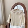 Nova blusa de base para meninas nova infantil estilo coreano top interno bebê primavera e outono camiseta de manga comprida 0016A012