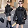 Colección de otoño 2026: abrigo de lana con cuello de piel sintética, nuevo, sencillo y elegante