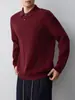 Mo Mai Ke Ropa de Hombre Alta Inteligencia Para Ir al Trabajo Cuello Polo Tejido Hombre Estilo Otoño 2026 Suéter de Canalé Vertical Hombre 22332.