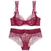 Lingerie sexy transfronteiriça estilo francês, projetada para fazer seios grandes parecerem menores e prevenir a flacidez, apresentando um sutiã de renda ultra-fino, respirável e atraente para o verão.
