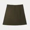 Falda Corta Gris para Mujer, Nuevo Estilo Otoño/Invierno 2026, Falda Lápiz de Lana de Cintura Alta Ajustada en Línea A para Figuras Pequeñas