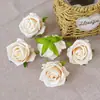 Flores de Rosa Multicolor Tela Decoración de Boda Flores de Seda Materiales de Flores Artificiales Hecho a Mano DIY Ramillete Accesorios para el Peinado 18 Colores