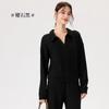 Blusa Feminina com Lapela Outono e Inverno Nova Estilo Francês Quente Manga Longa Versátil Pequena Lapela Blusa de Tricô