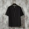Camiseta de Manga Curta de Verão para Jovens Masculina Cor Sólida Tendência Masculina Solta Casual Meia-manga Camisa Base Camiseta Masculina Multiestilo