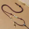 Cordón de cuero encerado fino de alta gama para jade, cordón decorativo ajustable, cordón trenzado terminado para collares y colgantes